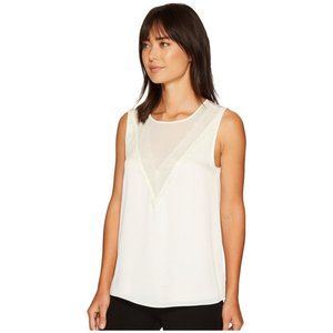 NWT Size Medium Vince Camuto Lace Trim Blouse